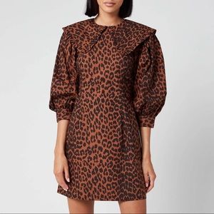 Ganni Poplin Leopard Dress